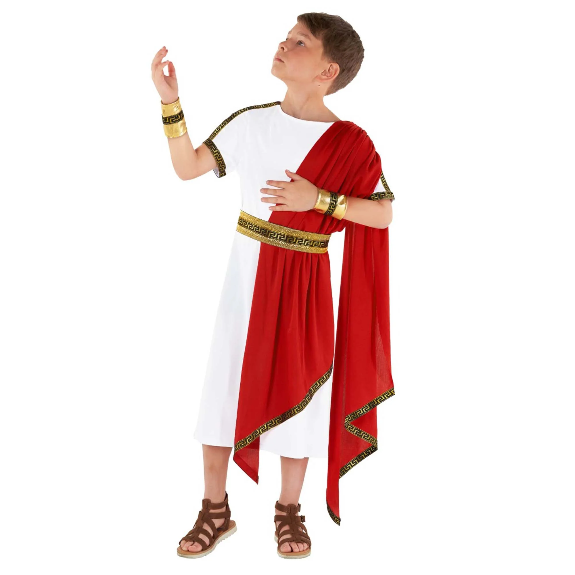 Roman Toga Red Boys Costume 12-14 Years