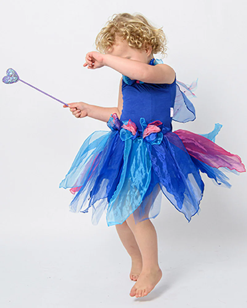 Pixie Fairy Royal Blue Dress Girls Costume - Image 2