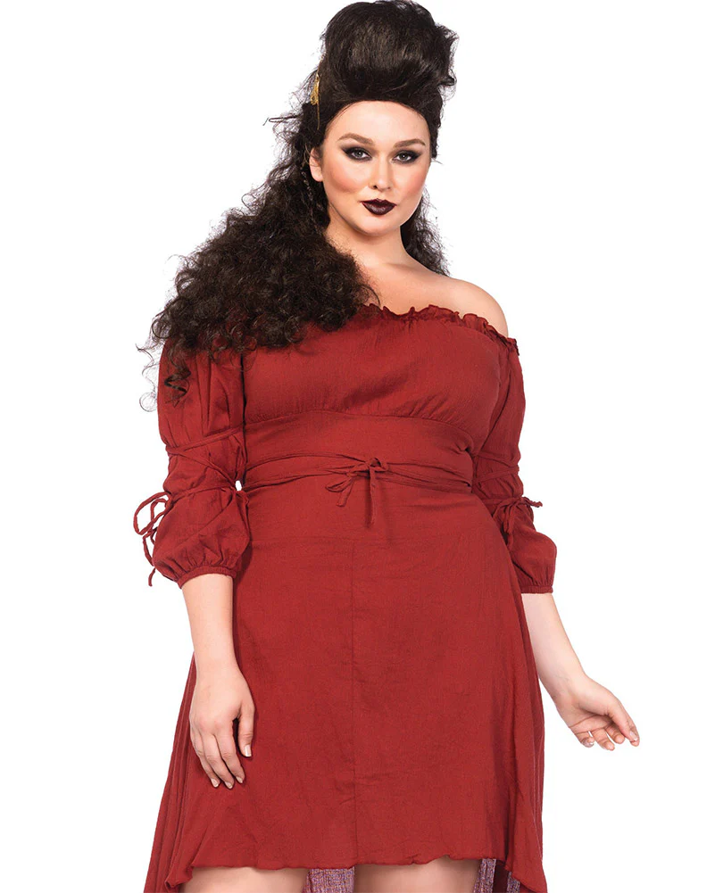 Rust Gauze Peasant Dress Plus Size Womens Costume - Image 2