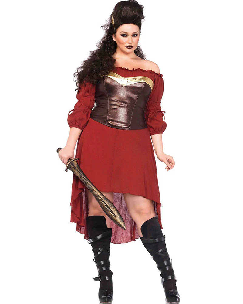 Rust Gauze Peasant Dress Plus Size Womens Costume - Image 3