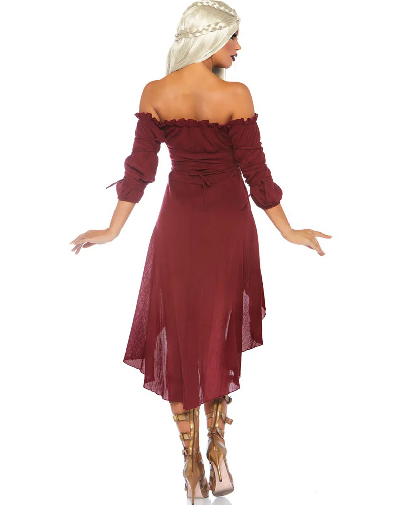 Rust Gauze Peasant Dress Womens Costume - Image 2