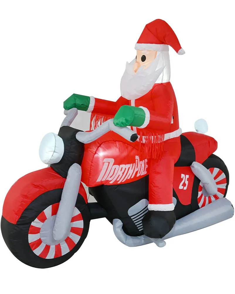 Santa Bikie Christmas Lawn Inflatable 1.8m - Image 2