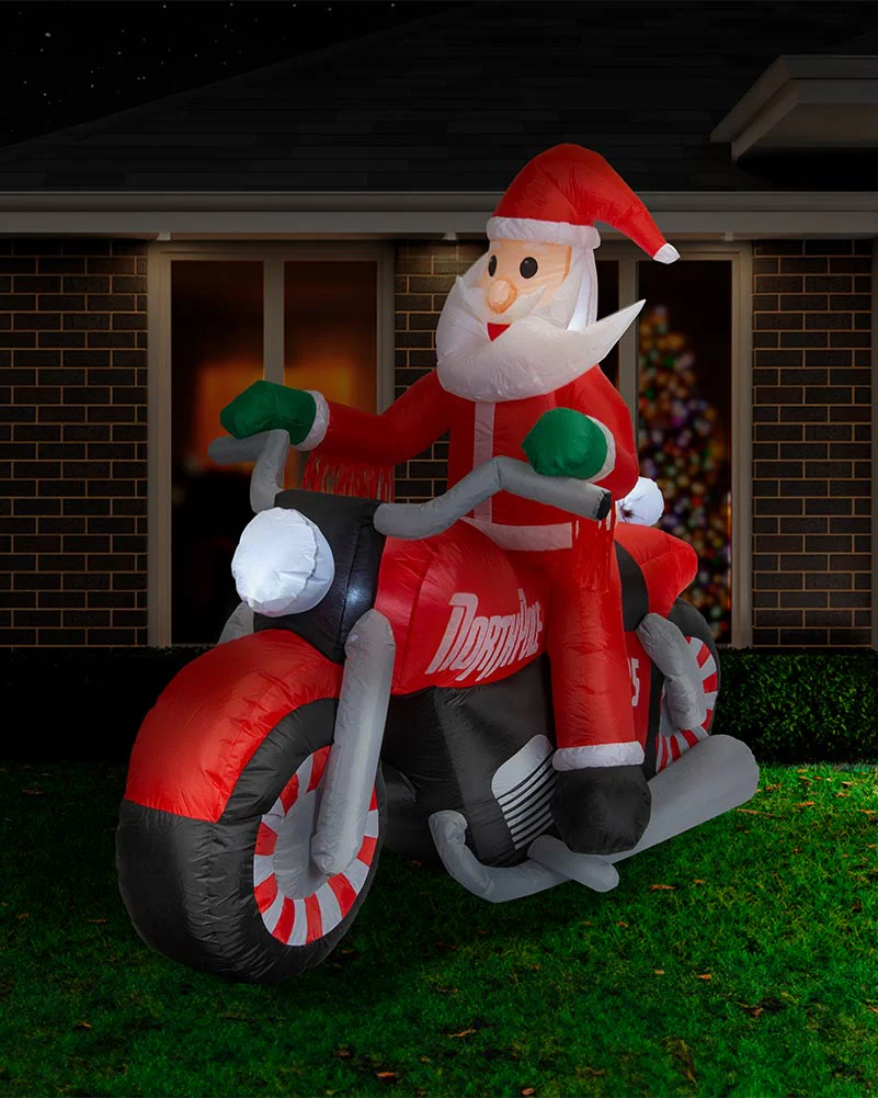 Santa Bikie Christmas Lawn Inflatable 1.8m - Image 3