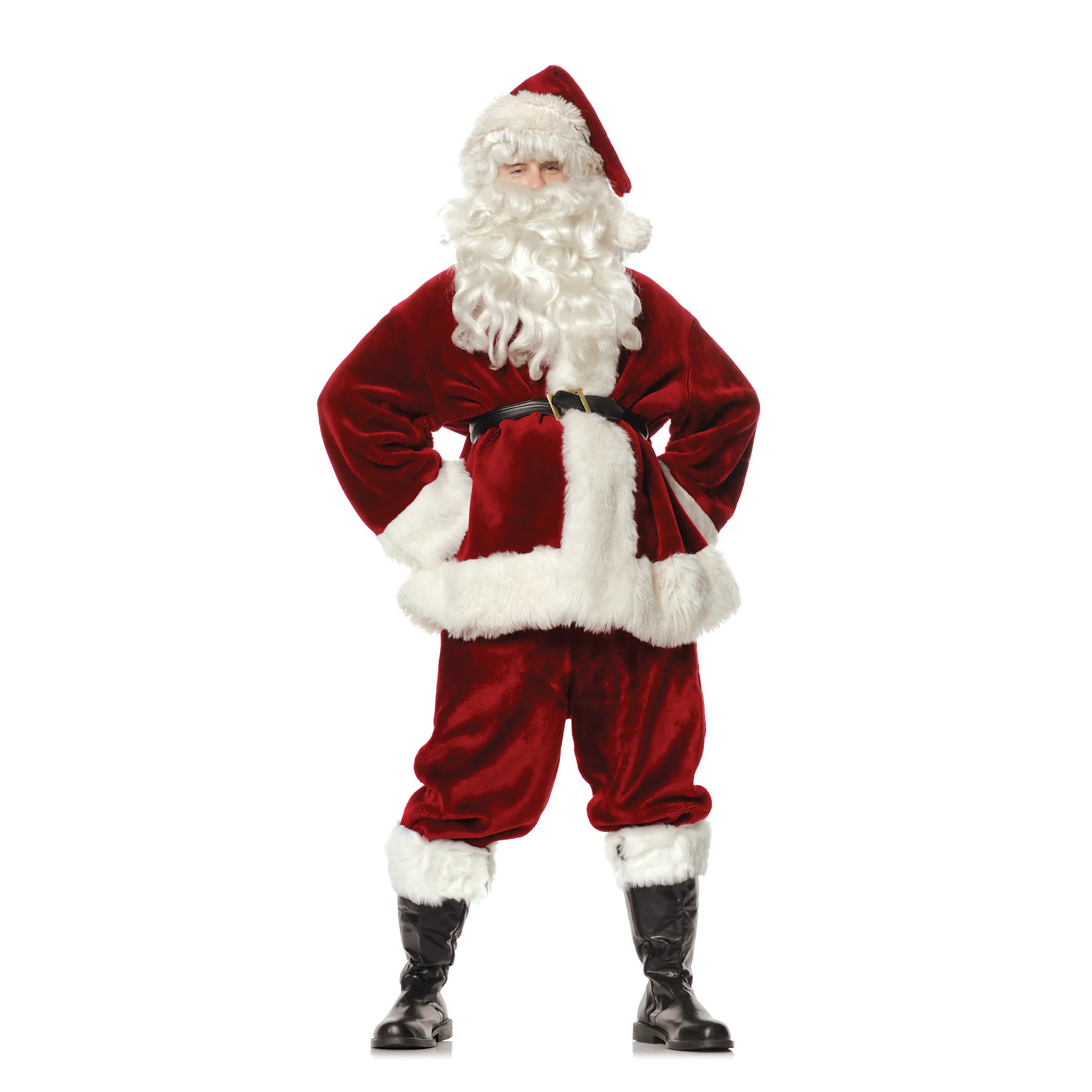 Santa Black Fur Deluxe Mens Christmas Boots - Image 2
