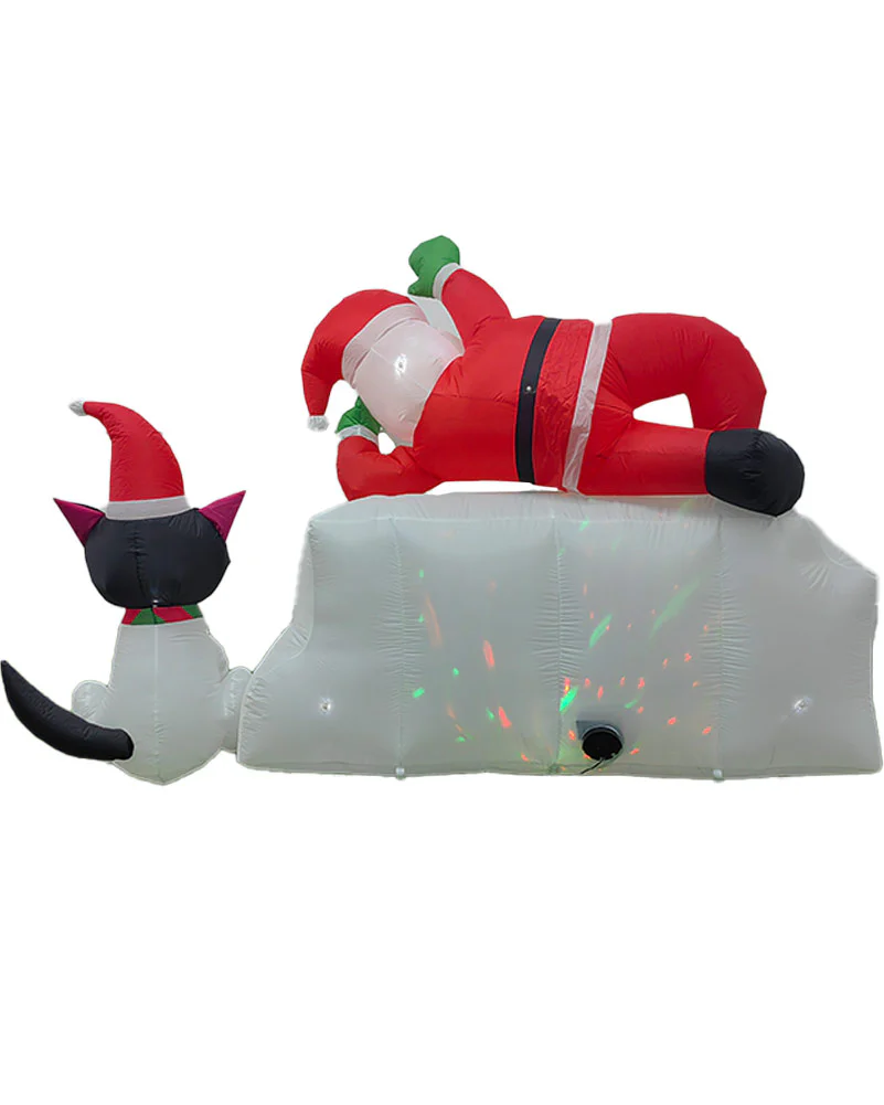 Santa Claus and Puppy Christmas Lawn Inflatable 2.4m - Image 3