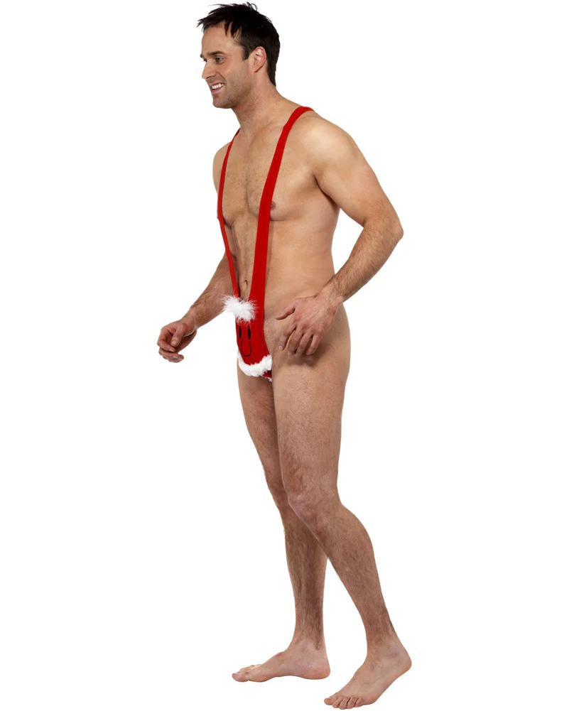 Santa Face Mankini Mens Christmas Costume - Image 2