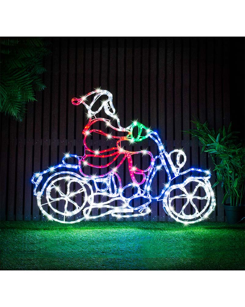 Santa On Motorbike Christmas LED Ropelight 98cm - Image 3