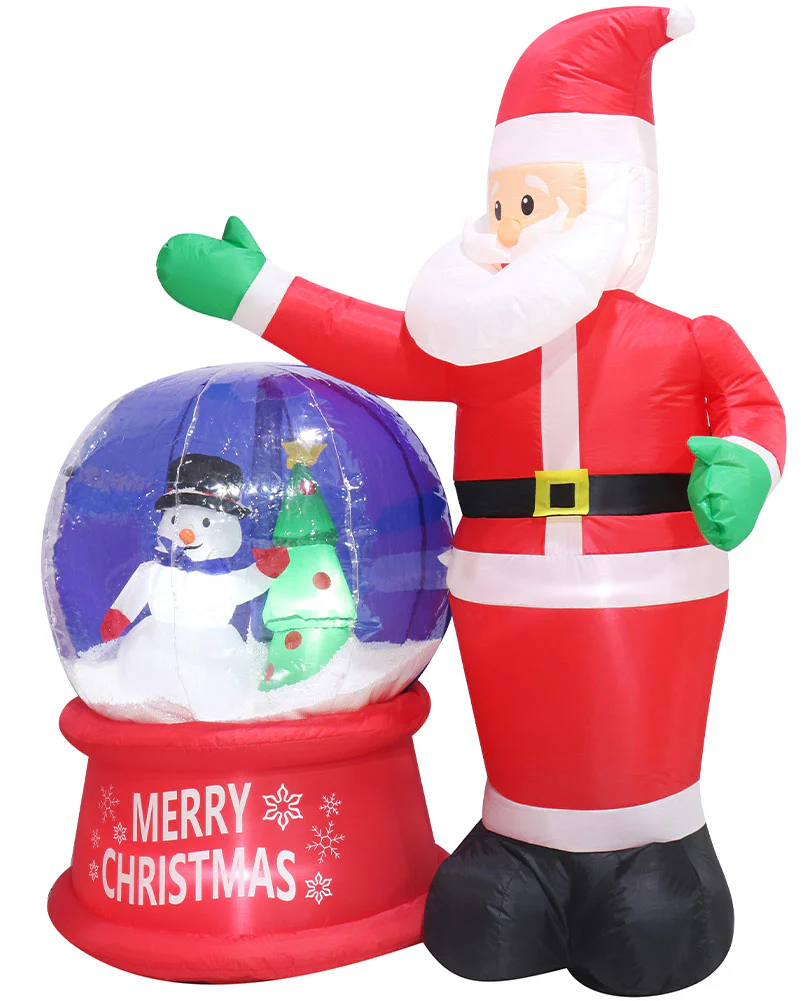Santa Snowing Globe Inflatable Christmas Decoration - Image 2