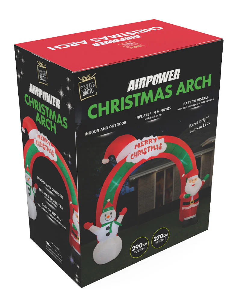 Santa Snowman Arch Inflatable Christmas Decoration 2.7m - Image 5