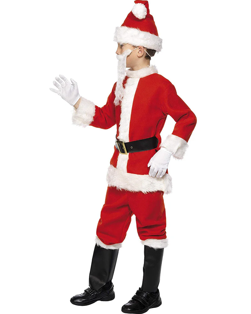 Santa Suit Deluxe Kids Christmas Costume - Image 2