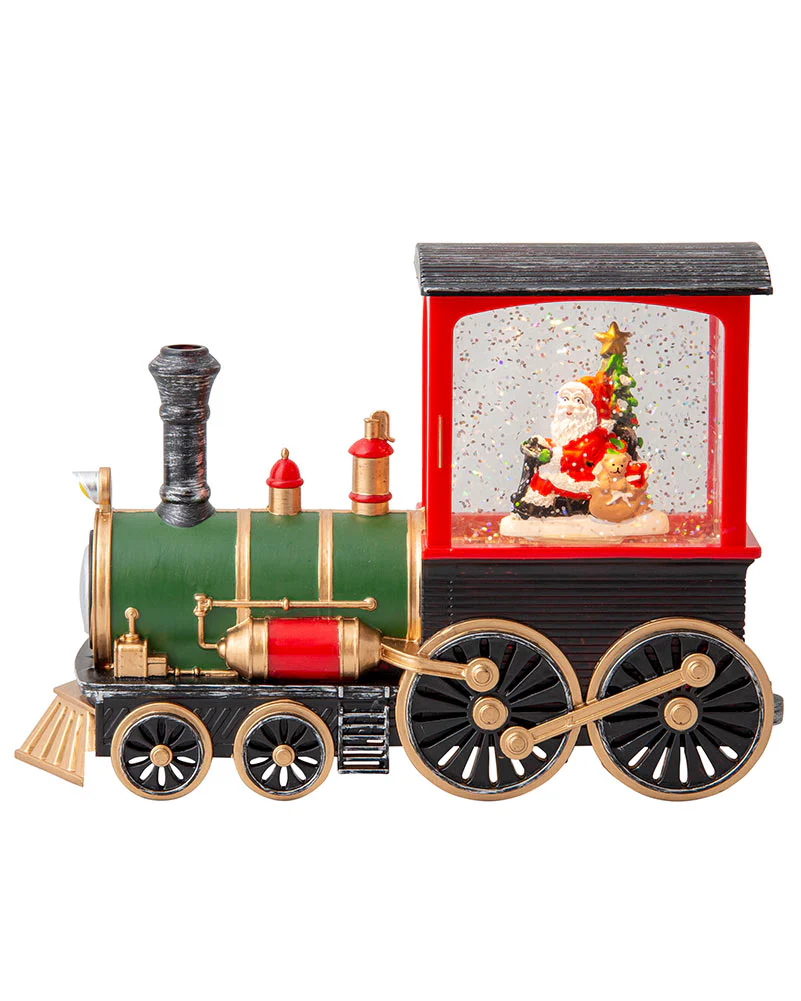 Santa Train Glitter Swirl Christmas Decoration 22cm - Image 2