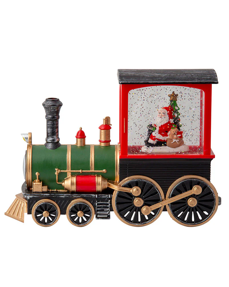 Santa Train Glitter Swirl Christmas Decoration 22cm - Image 3