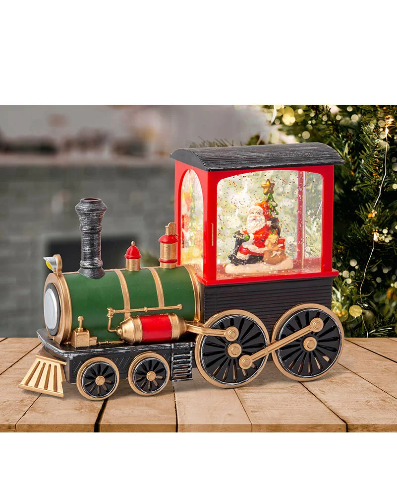 Santa Train Glitter Swirl Christmas Decoration 22cm - Image 6