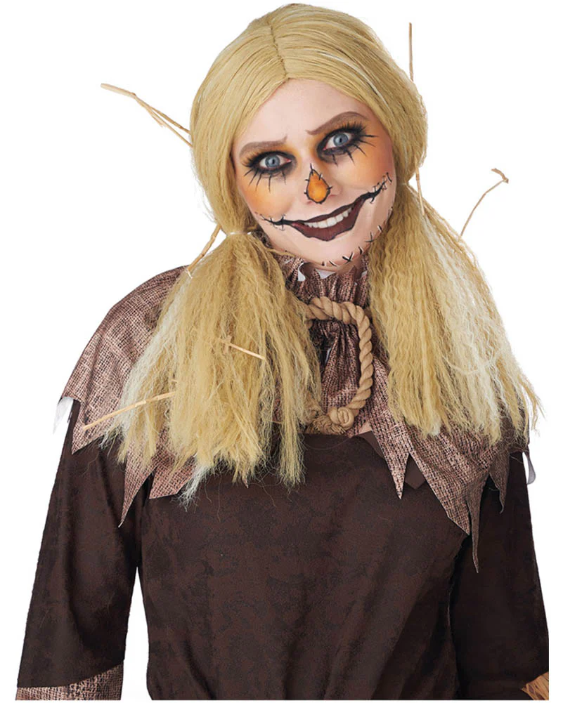 Scarecrow Crimped Long Blonde Wig - Image 3