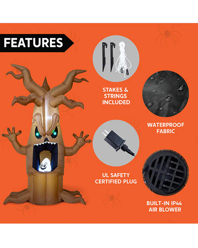 Scary Tree With Animated Ghost LED Lawn Inflatable 2.1m - Image 3