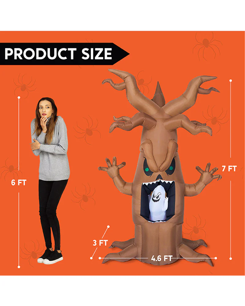 Scary Tree With Animated Ghost LED Lawn Inflatable 2.1m - Image 4