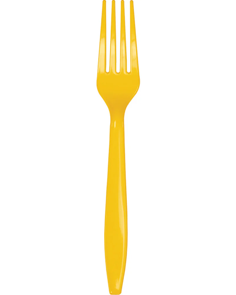 School Bus Yellow Premium Forks Pack of 24