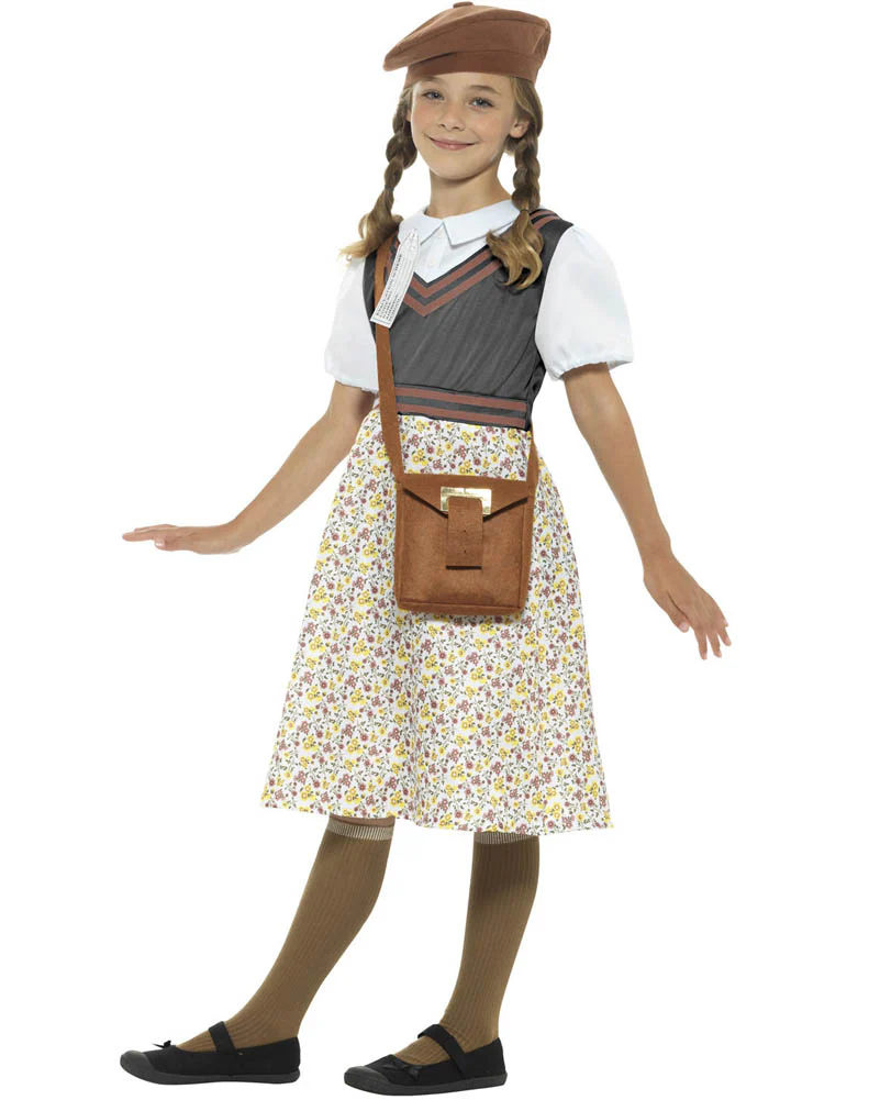 40s School Girl Evacuee Girls Costume - Image 3