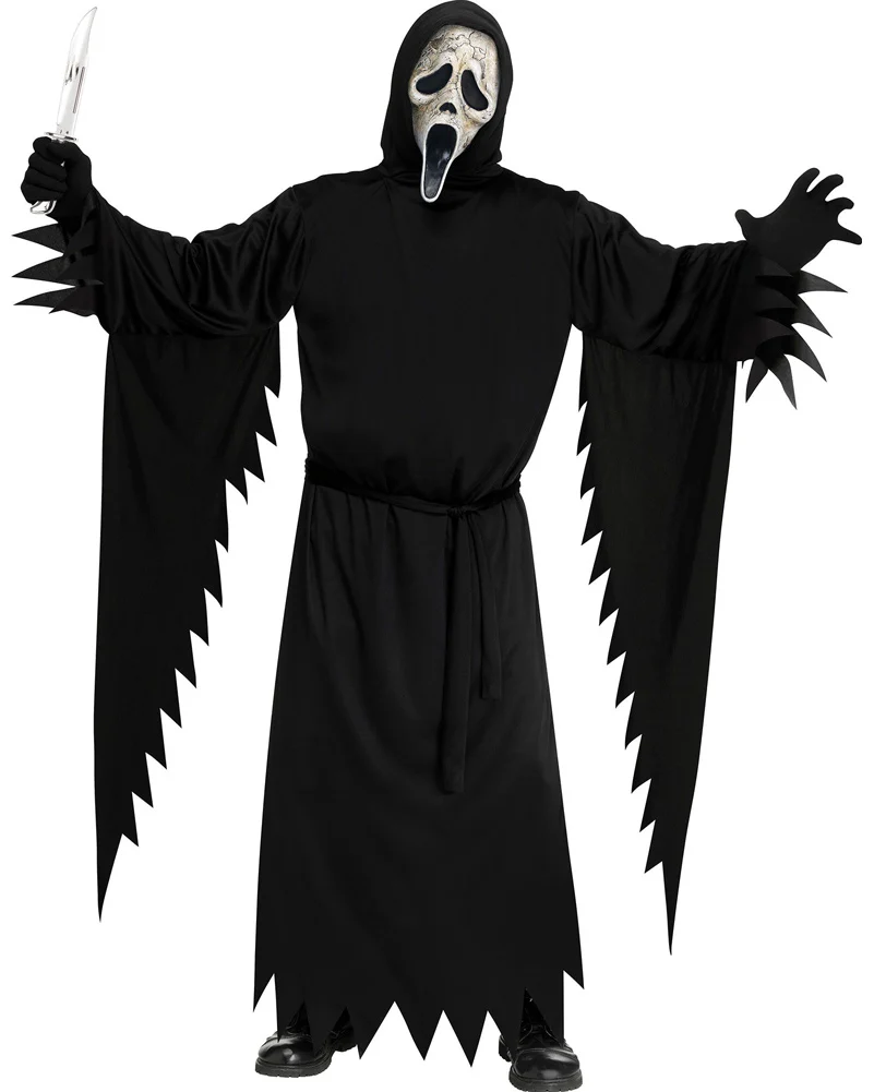 Scream Ghost Face Aged Mens Plus Size Costume