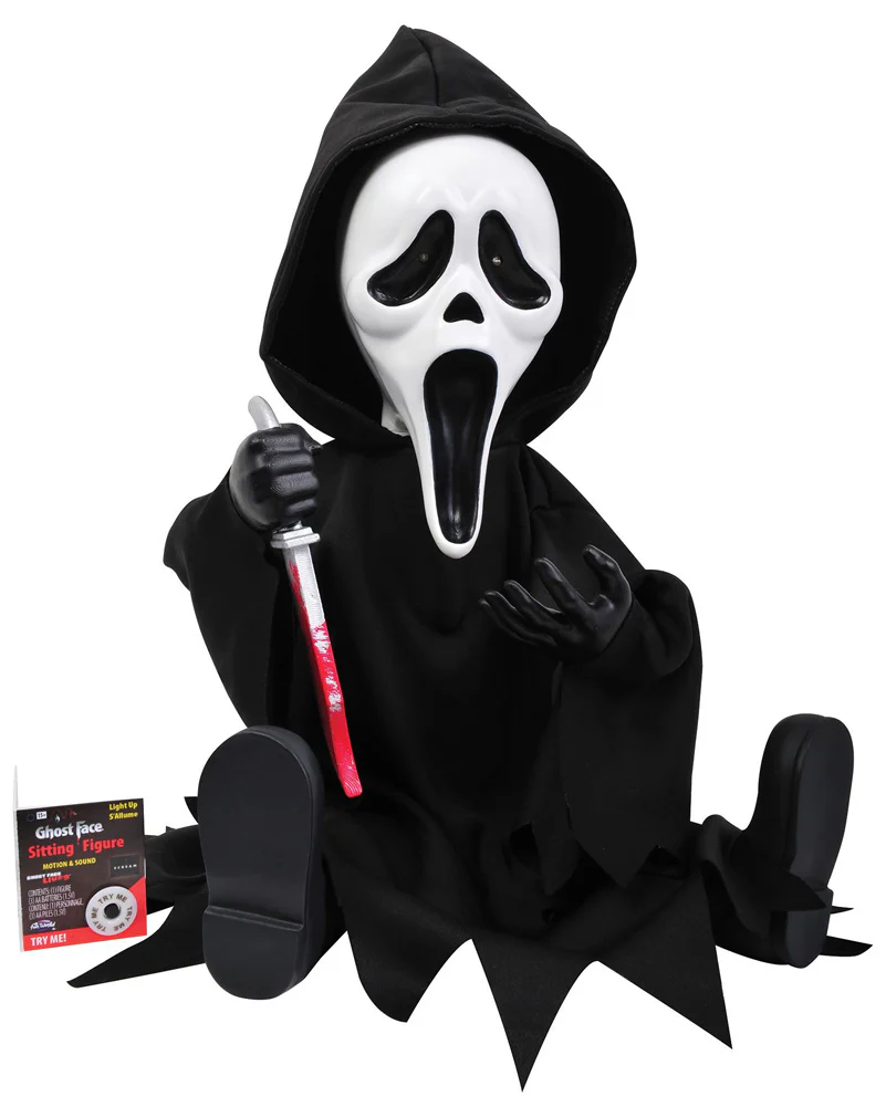 Scream Ghost Face Lives Light Up Animated Sitting Figure - Image 2