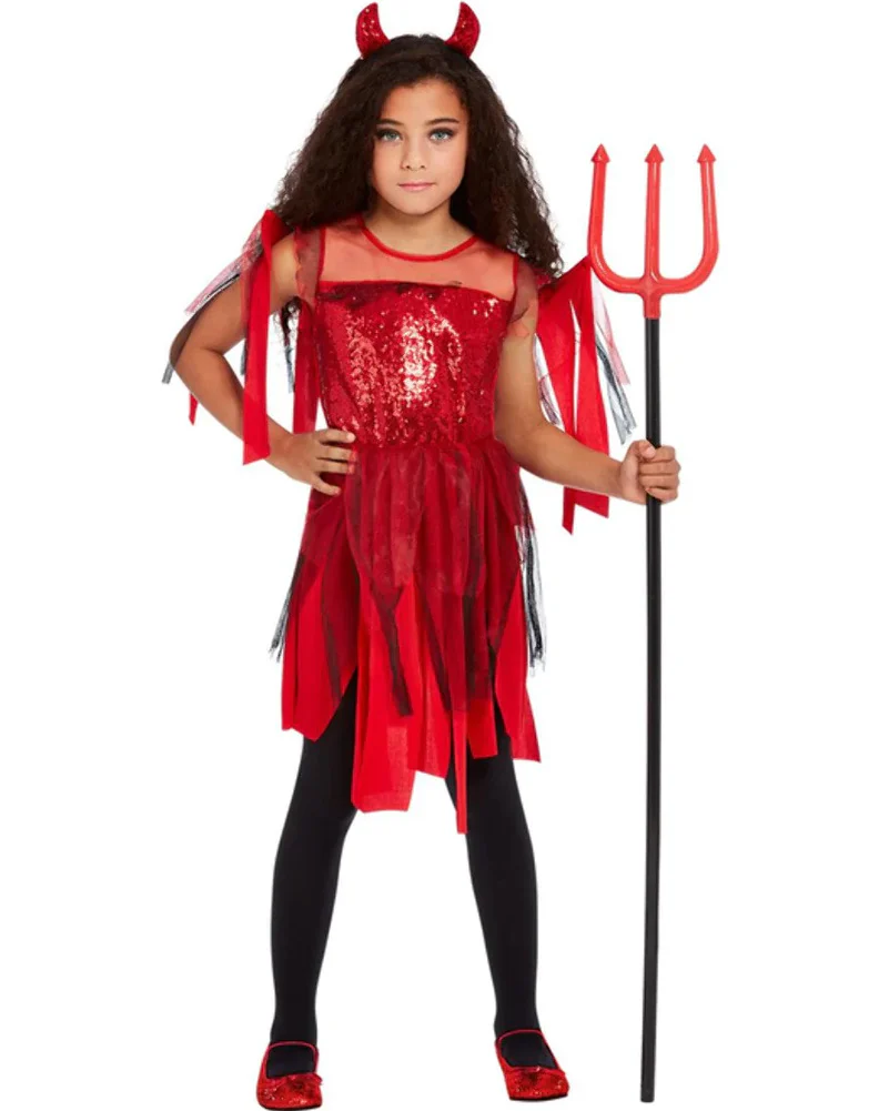 Sequin Devil Girls Costume - Image 3