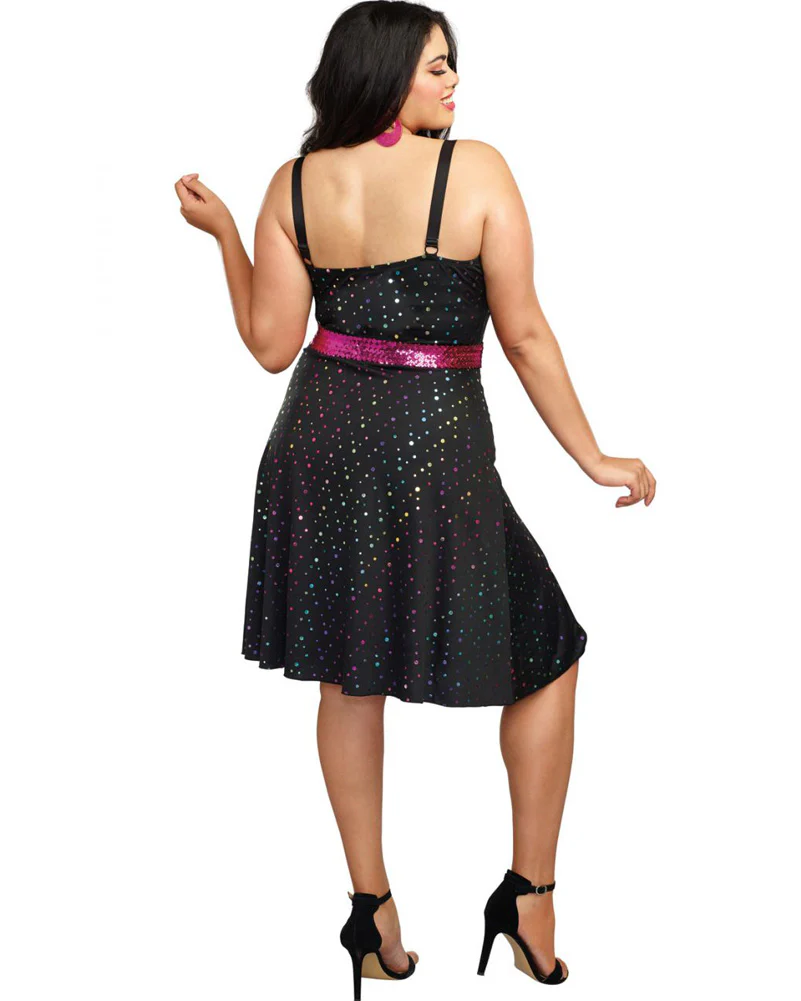 70s Sequin Disco Diva Womens Plus Size Costume - Image 2