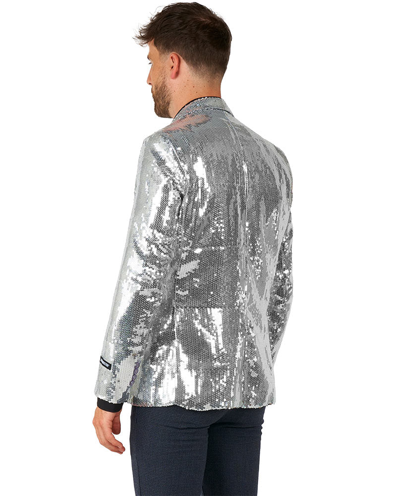 70s Sequins Silver Mens Suitmeister Jacket - Image 2
