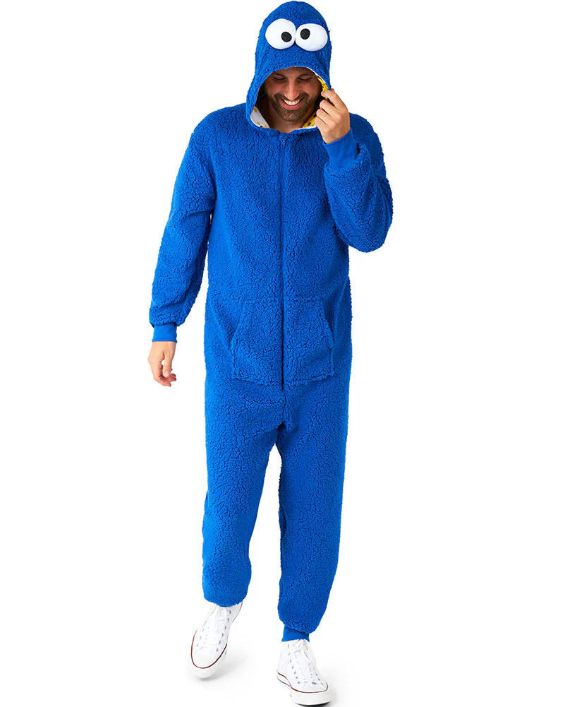 Sesame Street Cookie Monster Adults Opposuit Onesie - Image 3