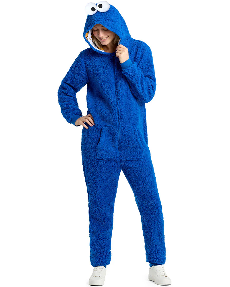 Sesame Street Cookie Monster Adults Opposuit Onesie - Image 6