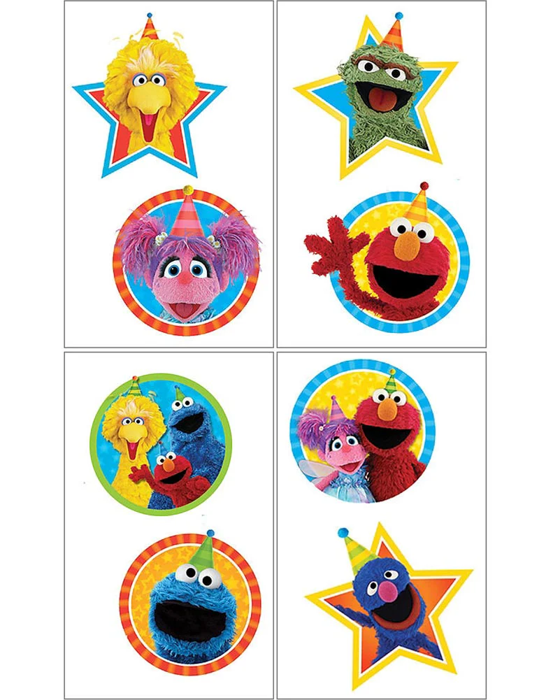 Sesame Street Tattoo Favour Pack of 8
