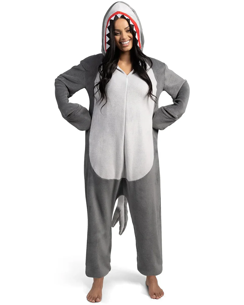 Shark Onesie Adult Costume - Image 3