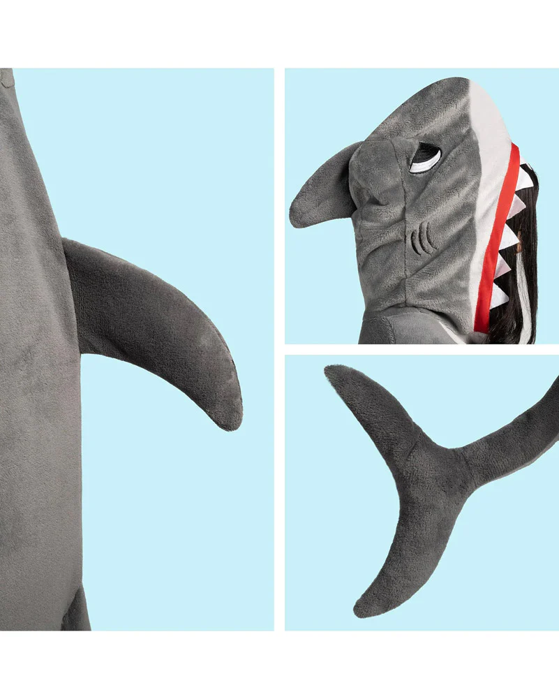 Shark Onesie Adult Costume - Image 4