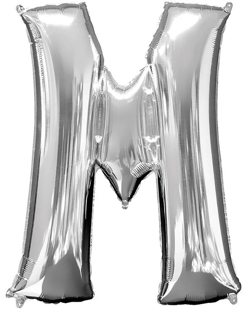 Silver 86cm Letter M Supershape Foil Balloon - Image 2