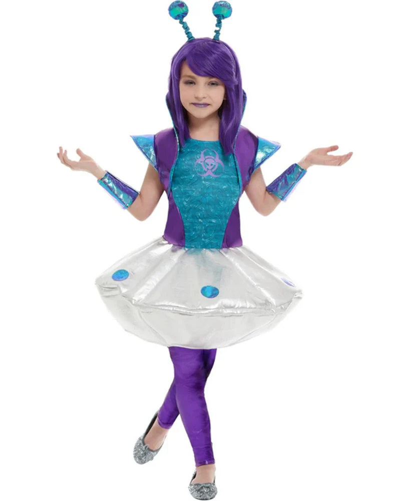 Silver Alien Girls Costume - Image 2