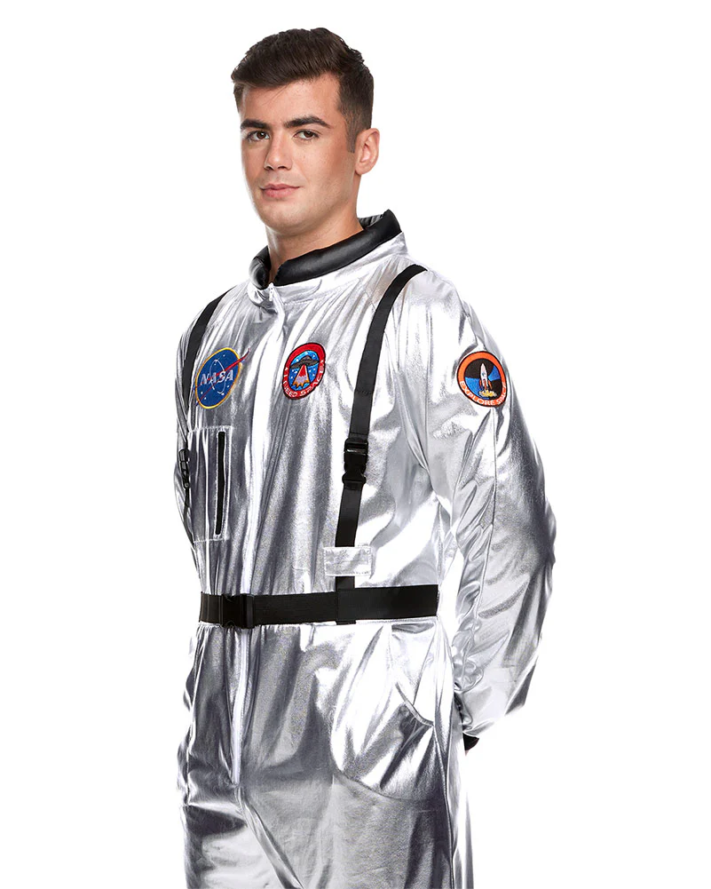 Silver Astronaut Suit Mens Costume - Image 2