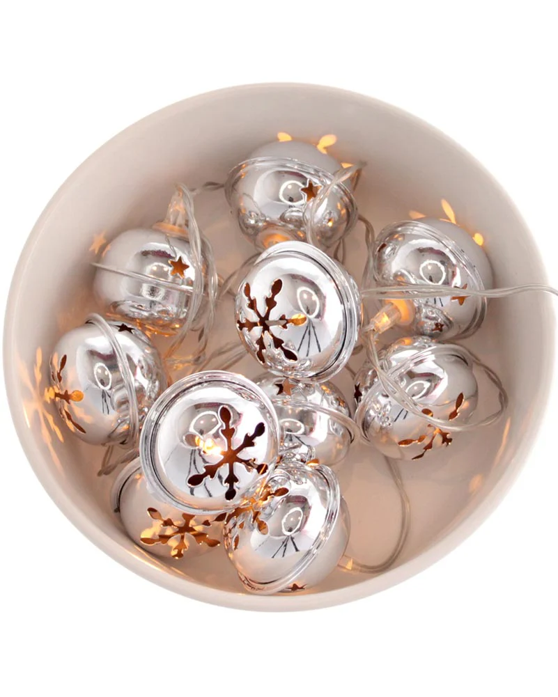 Silver Bell Christmas Lights 1.6m