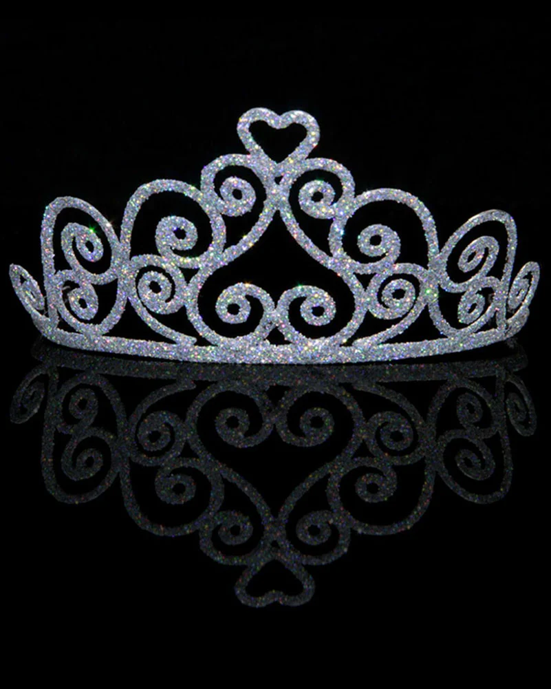 Silver Sparkle Heart Tiara - Image 2