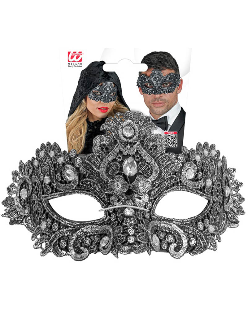 Silver Theatrical Eye Mask - Image 2