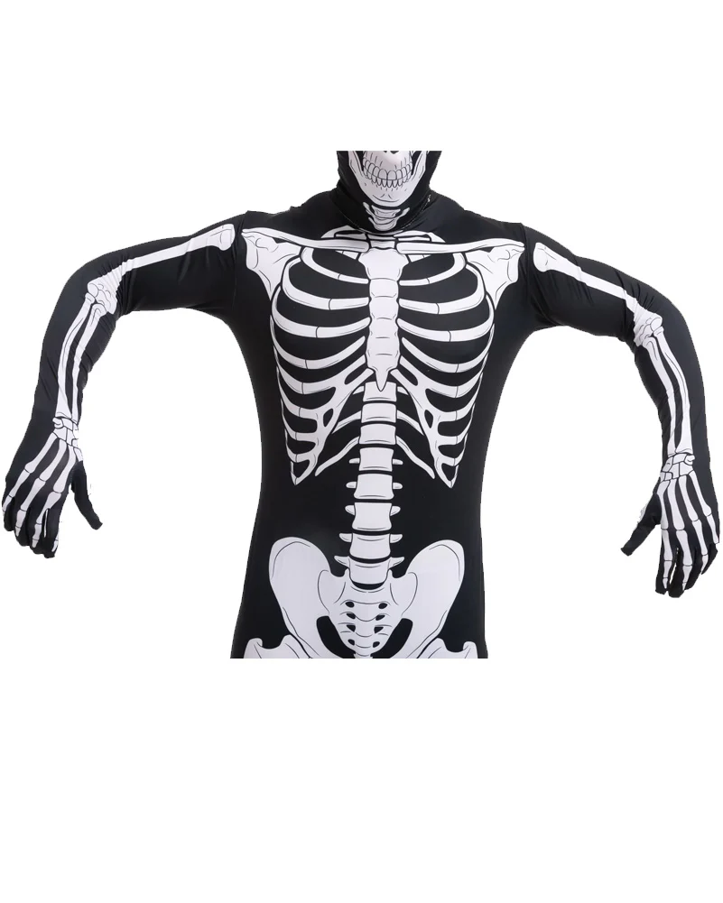 Skeleton Jumpsuit Mens Costume - Image 4