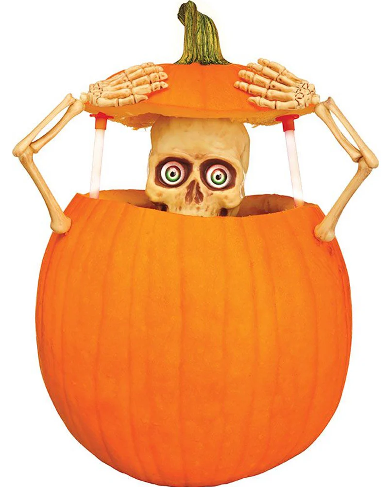 Skeleton Pumpkin Peeper Light Up Carving Kit - Image 2