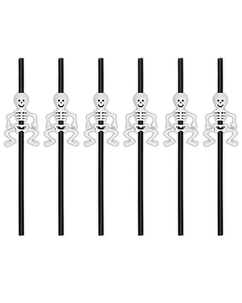 Skeleton Straws Pack of 6