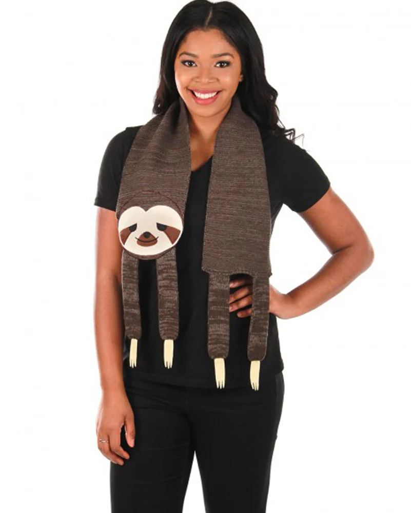 Sleepy Sloth Knit Scarf