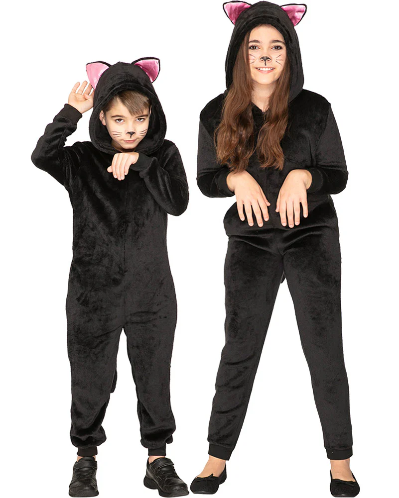 Slinky Black Cat Cosy Deluxe Kids Book Week Costume