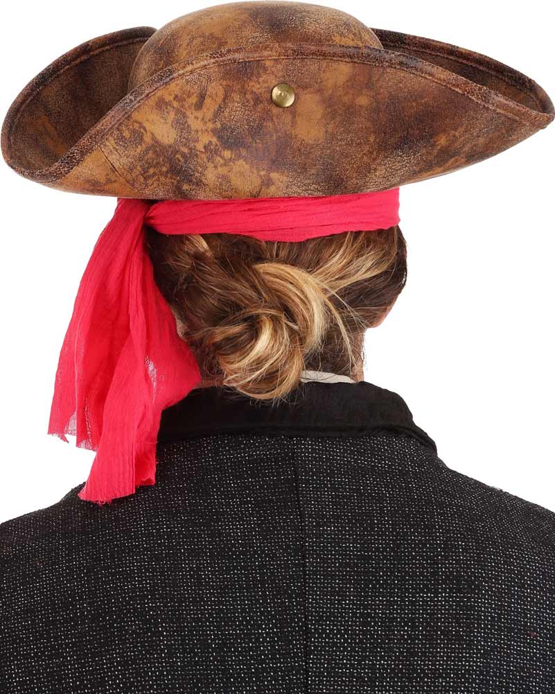 Snap Brim Pirate Deluxe Hat and Headscarf - Image 2