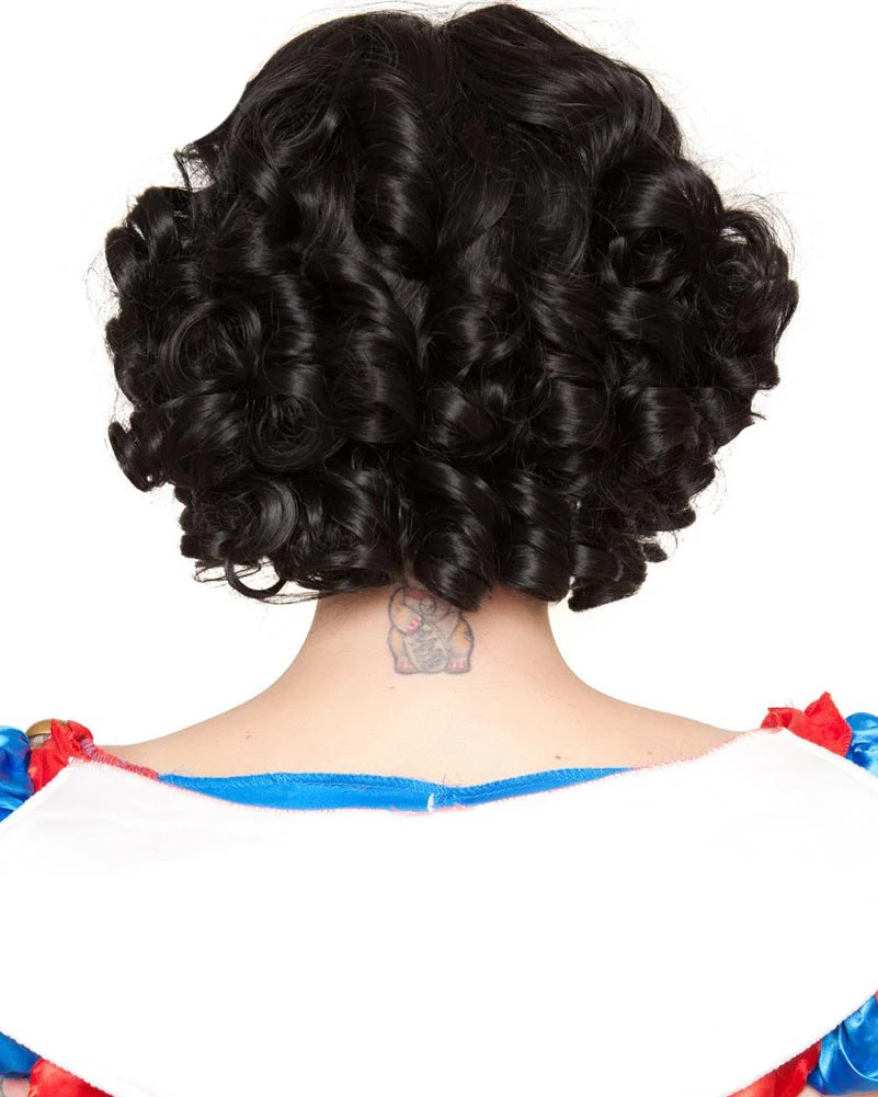 Snow Girl Premium Short Curly Black Wig - Image 3