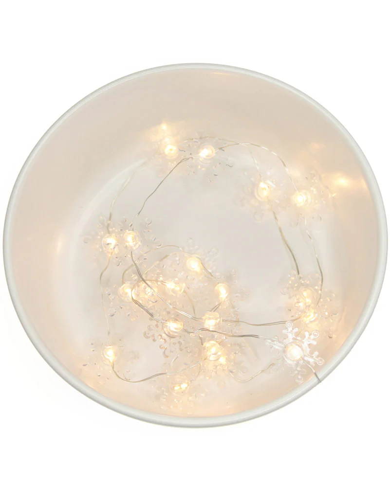 Snowflake Battery Christmas Lights 1.3m