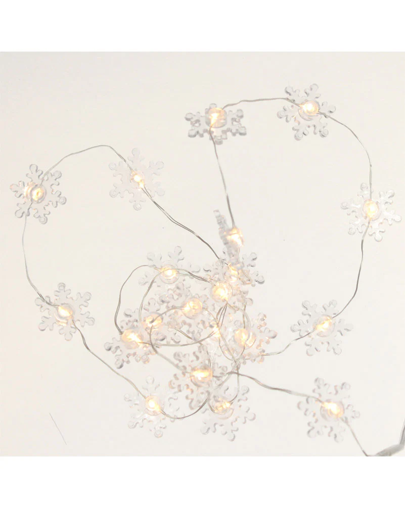 Snowflake Battery Christmas Lights 1.3m - Image 2
