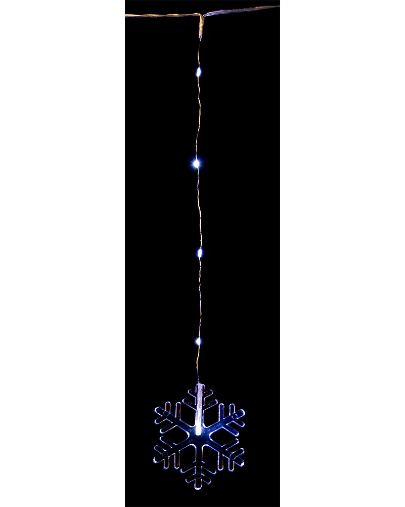 Snowflake Curtain White Christmas LED Pin Lights - Image 5