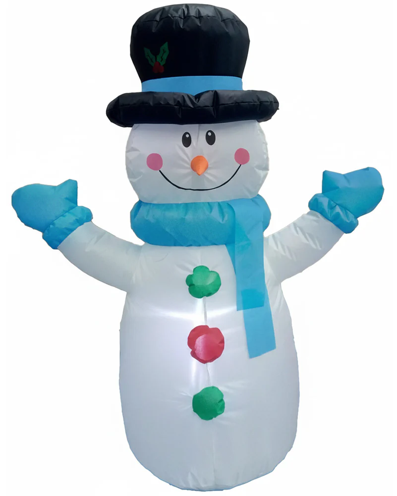 Snowman With Top Hat and Scarf Christmas Lawn Inflatable 1.2m - Image 3
