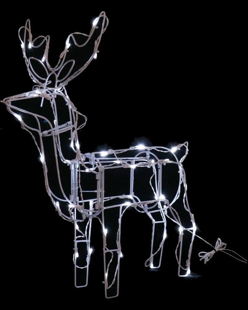 Solar Cool White Christmas LED Standing 3D Reindeer - Image 2